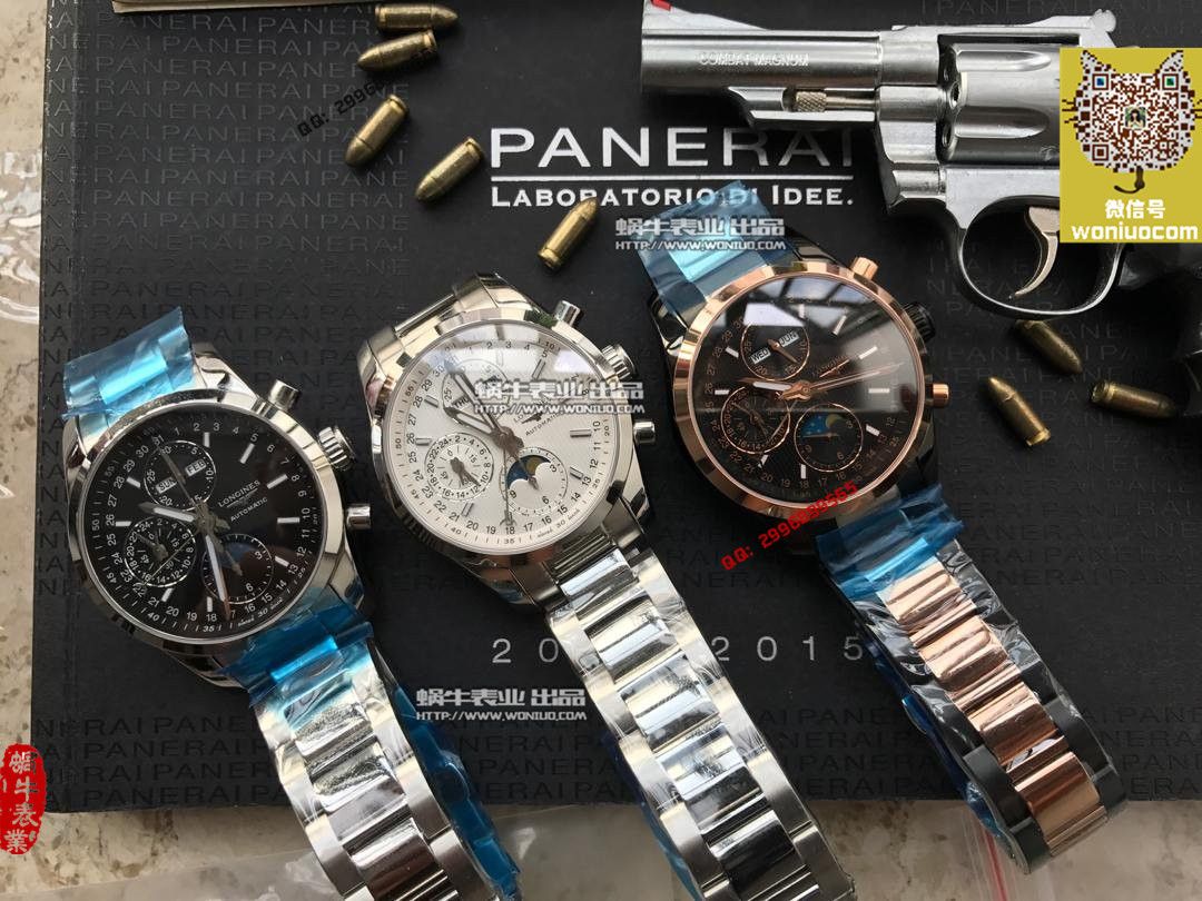 【实拍图鉴赏】YL Factory 1:1 top  Replica Watches 之 Longines 康铂旗舰版L2.798.4.52.6男表《黑色表盘》 / L052A