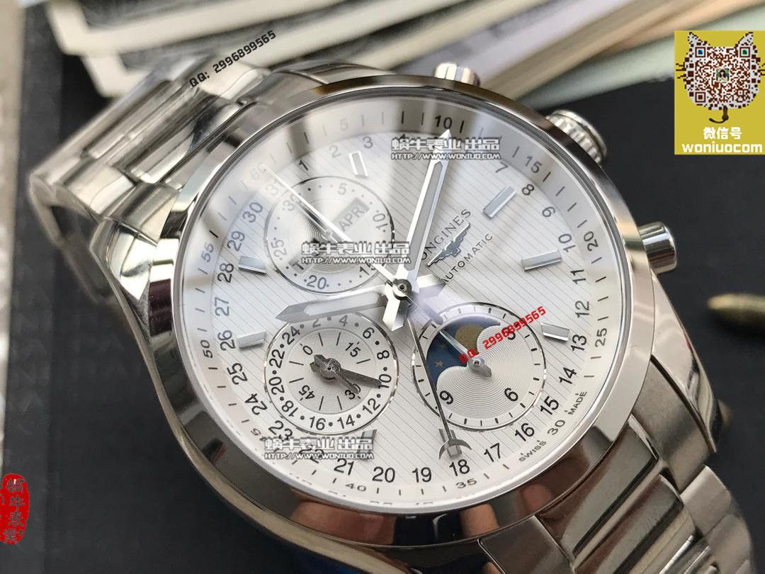 【实拍图鉴赏】YL Factory 1:1 top  Replica Watches 之 Longines 康铂旗舰版L2.798.4.52.6男表《黑色表盘》 / L052A