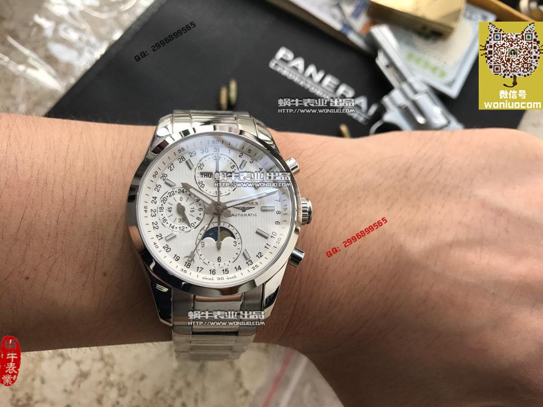 【实拍图鉴赏】YL Factory 1:1 top  Replica Watches 之 Longines 康铂旗舰版L2.798.4.52.6男表《黑色表盘》 / L052A