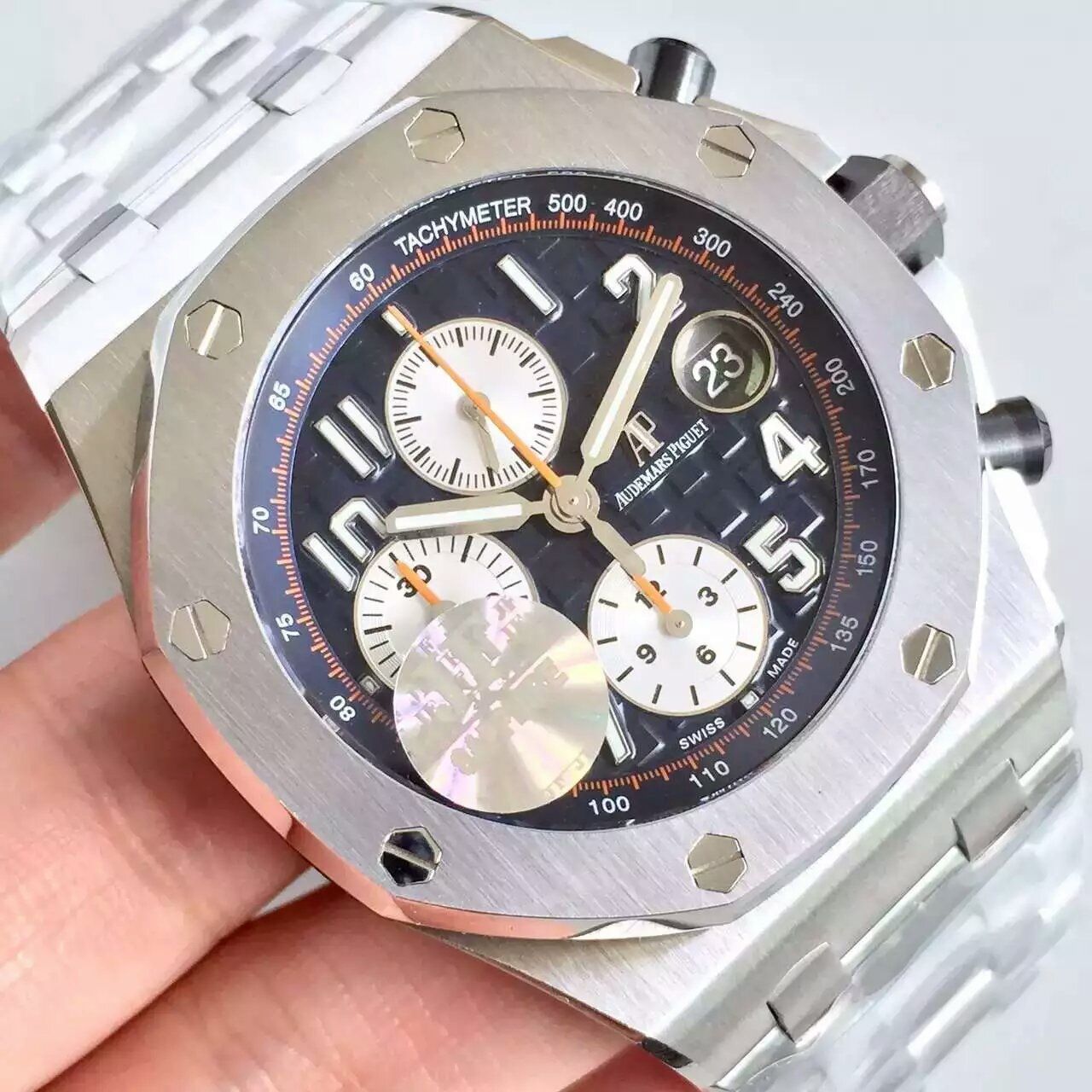 【JF Factory  High quality  Knockoff 】Audemars Piguet  Royal Oak Offshore 系列26470ST.OO.A027CA.01机械 wrist watches 《钢带》 / AP001.1