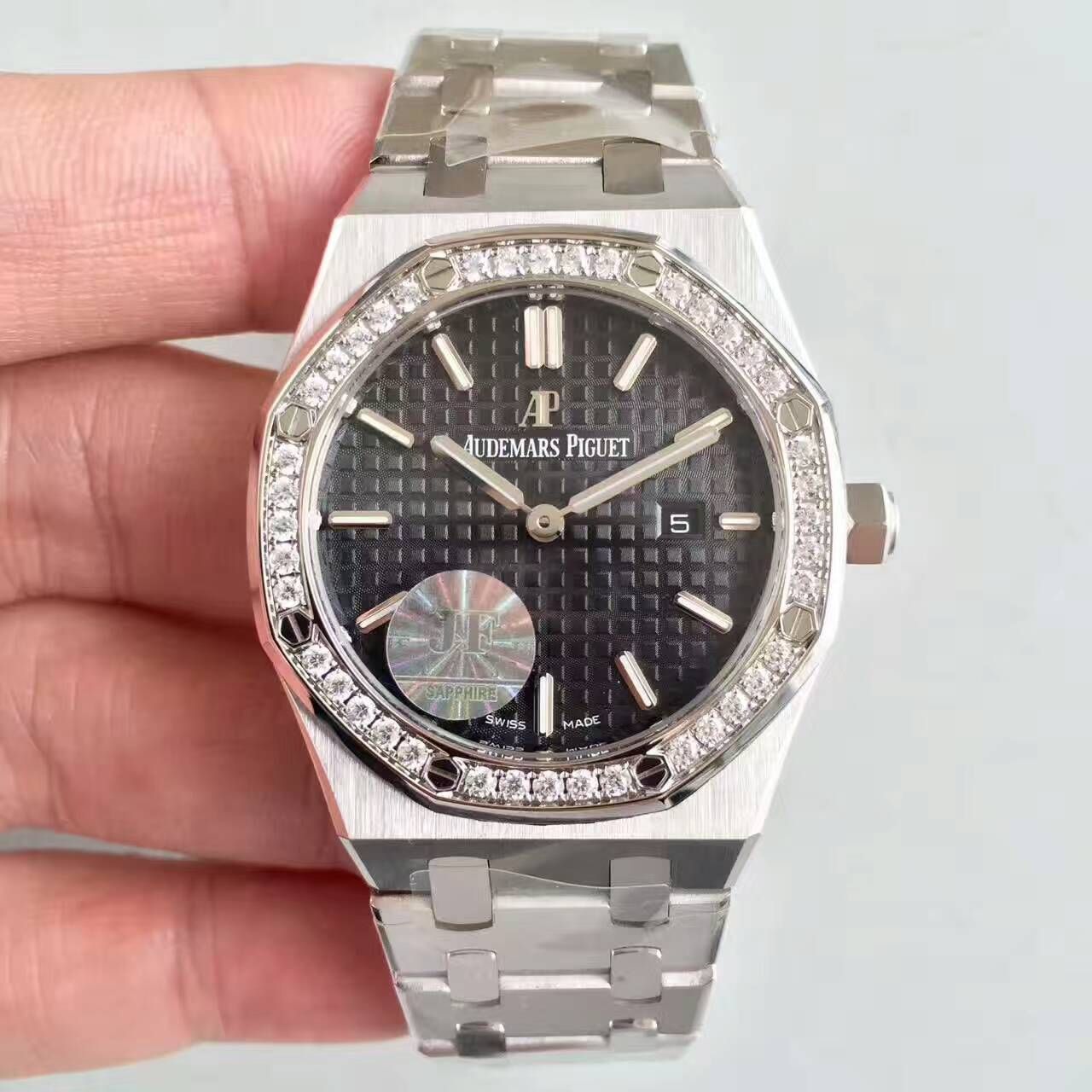 【JF Perfect  High quality  Replica Watches 】Audemars Piguet 皇家橡树系列 Replica 67651ST.ZZ.D002CR.01女士石英 wrist watches  / AP121