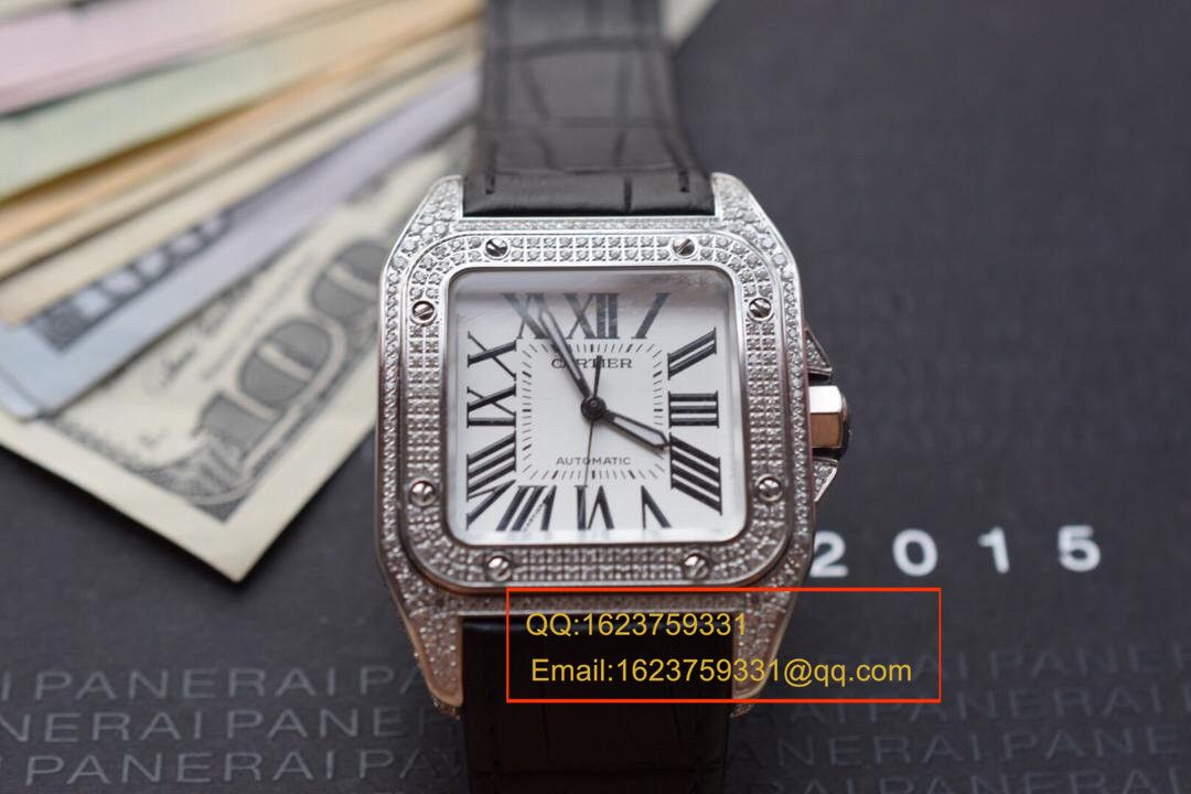 【独家视频测评】HBBV6 Factory  Cartier  100周年款 Santos 系列满钻33 毫米女表 / 42毫男表 / KCE066