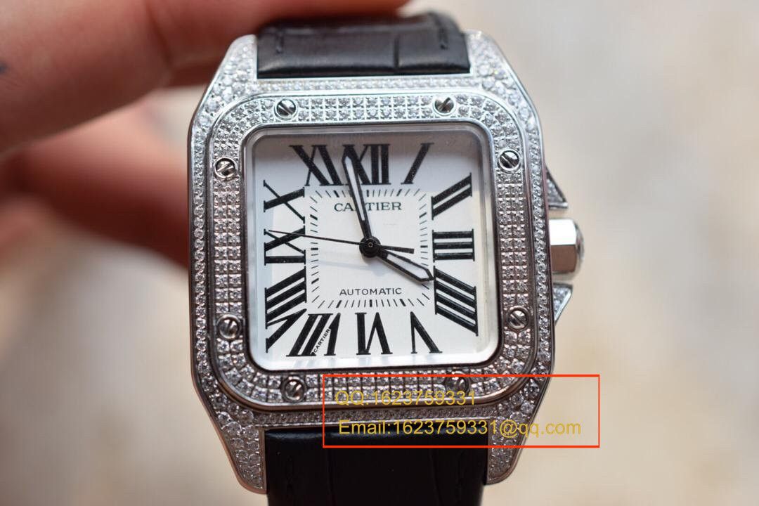 【独家视频测评】HBBV6 Factory  Cartier  100周年款 Santos 系列满钻33 毫米女表 / 42毫男表 / KCE066