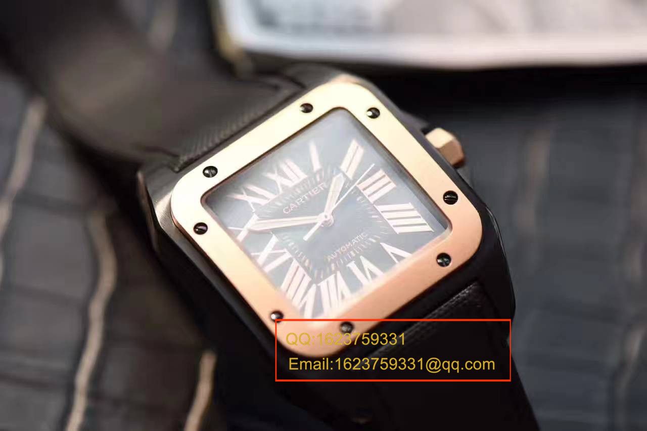 【独家视频测评HBBV6 Factory 1:1 top  Replica Watches 】 Cartier   Santos SANTOS 100系列间金黑武士W2020009  wrist watches  