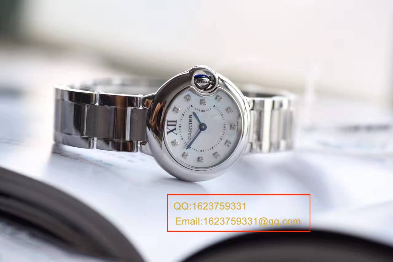 【独家视频测评HBBV6 Factory  Perfect  High quality  Replica Watches 】 Cartier  蓝气球小号 28毫米女士石英贝母面 wrist watches  