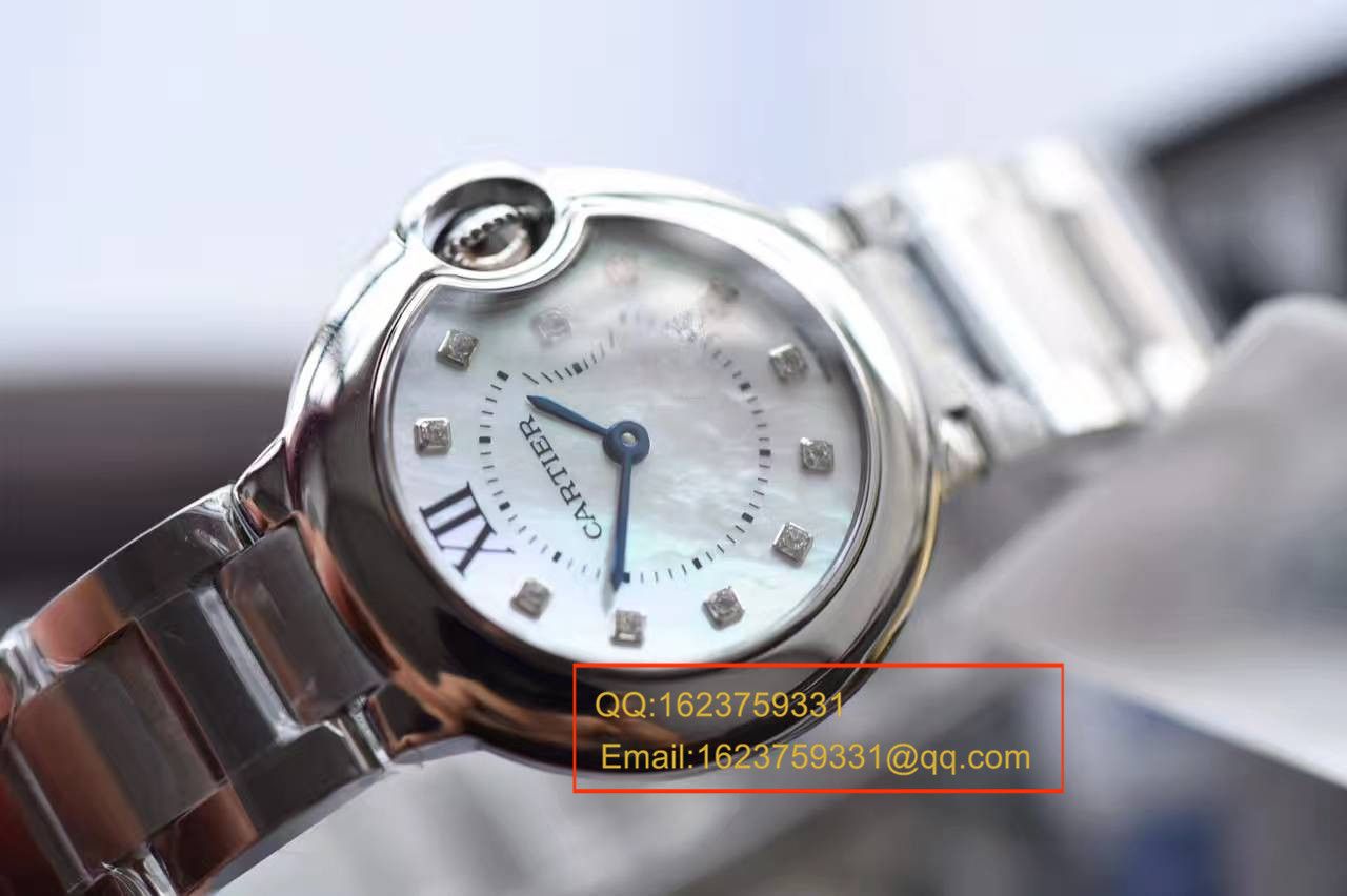 【独家视频测评HBBV6 Factory  Perfect  High quality  Replica Watches 】 Cartier  蓝气球小号 28毫米女士石英贝母面 wrist watches  