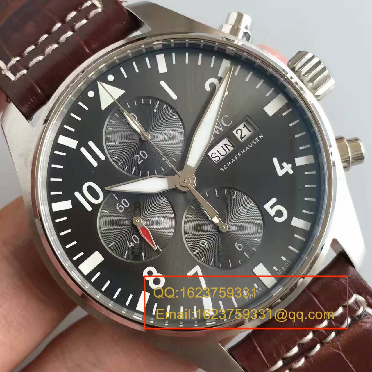 【ZF Factory  Perfect  Replica Watches 】 IWC CHRONOGRAPH飞行员系列IW377719 wrist watches  皮带款 / WG136