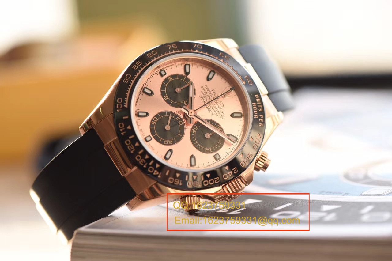【独家视频测评JF Factory 1:1 top  Replica Watches 】 Rolex  Cosmograph Daytona  Ditongna 系列116515LN粉盘 wrist watches  / RBC149