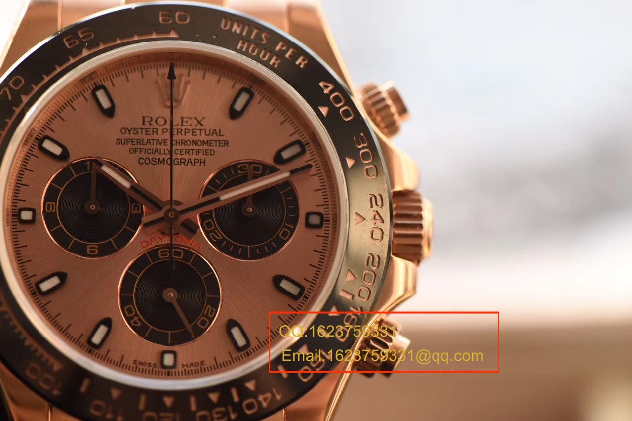 【独家视频测评JF Factory 1:1 top  Replica Watches 】 Rolex  Cosmograph Daytona  Ditongna 系列116515LN粉盘 wrist watches  / RBC149