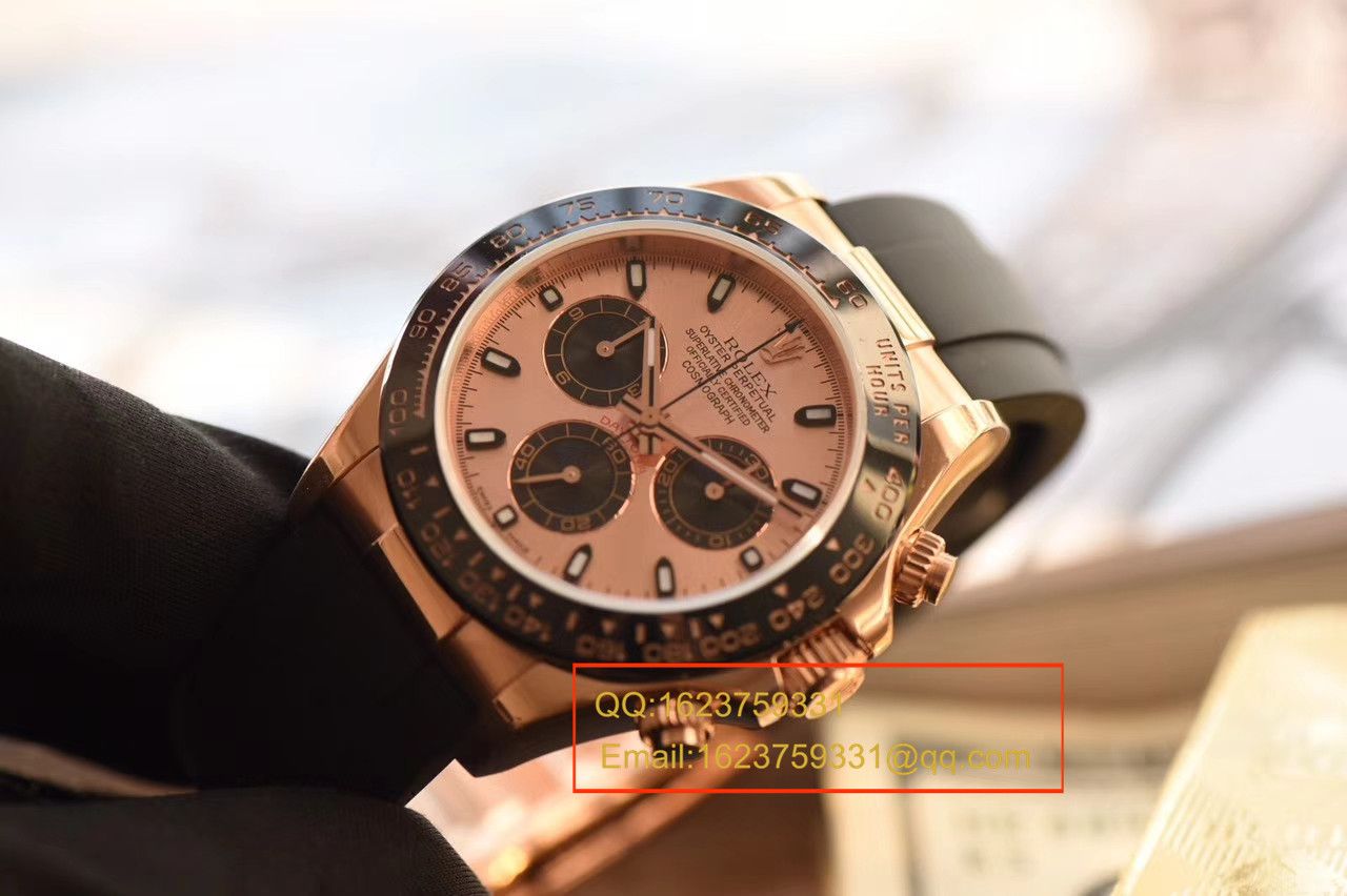 【独家视频测评JF Factory 1:1 top  Replica Watches 】 Rolex  Cosmograph Daytona  Ditongna 系列116515LN粉盘 wrist watches  / RBC149
