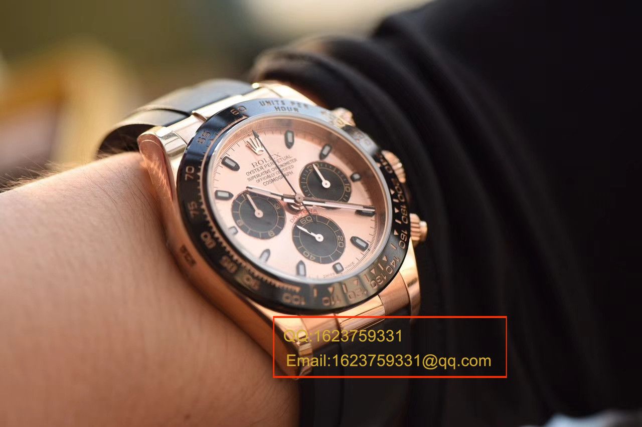 【独家视频测评JF Factory 1:1 top  Replica Watches 】 Rolex  Cosmograph Daytona  Ditongna 系列116515LN粉盘 wrist watches  / RBC149