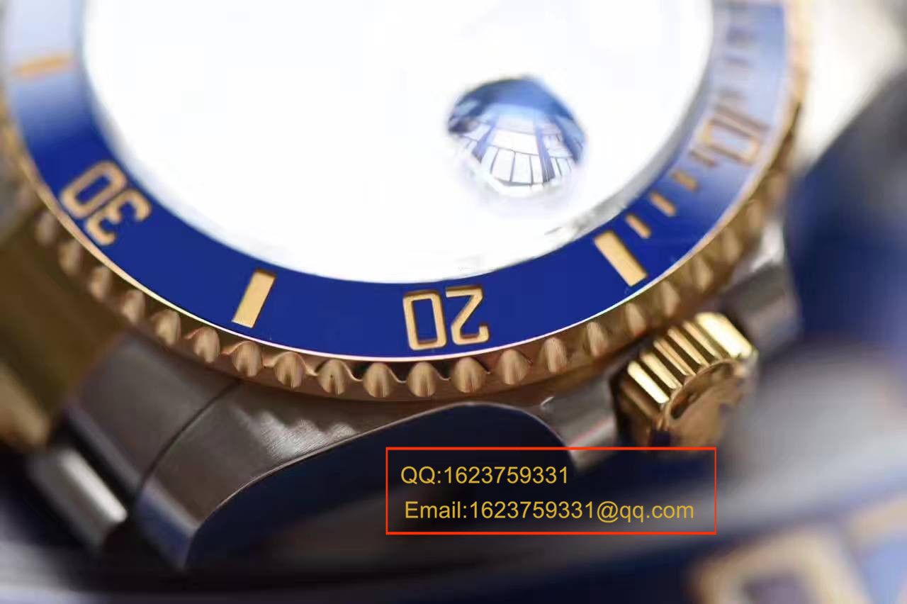 【独家视频测评JF Factory 1:1 High quality  Replica Watches 】 Rolex  Submariner 型系列116613LB-97203间金蓝金水鬼 wrist watches  / RBG157