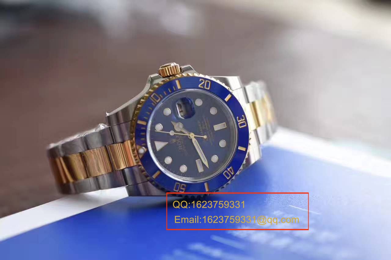 【独家视频测评JF Factory 1:1 High quality  Replica Watches 】 Rolex  Submariner 型系列116613LB-97203间金蓝金水鬼 wrist watches  / RBG157