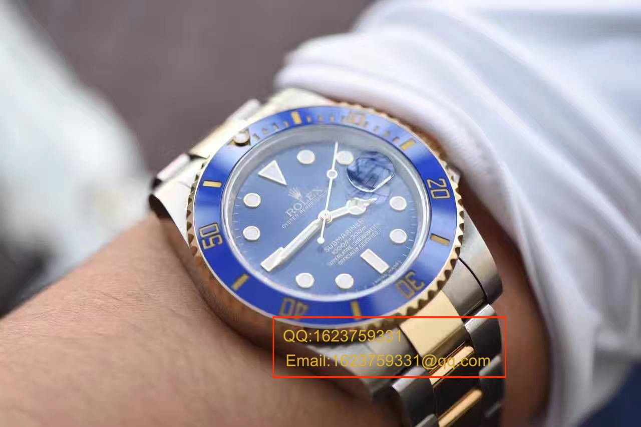【独家视频测评N Factory V7版 Perfect  Knockoff  Watches 】 Rolex  Submariner 型系列116613LB-97203包18K真金蓝水鬼王 / RCF143
