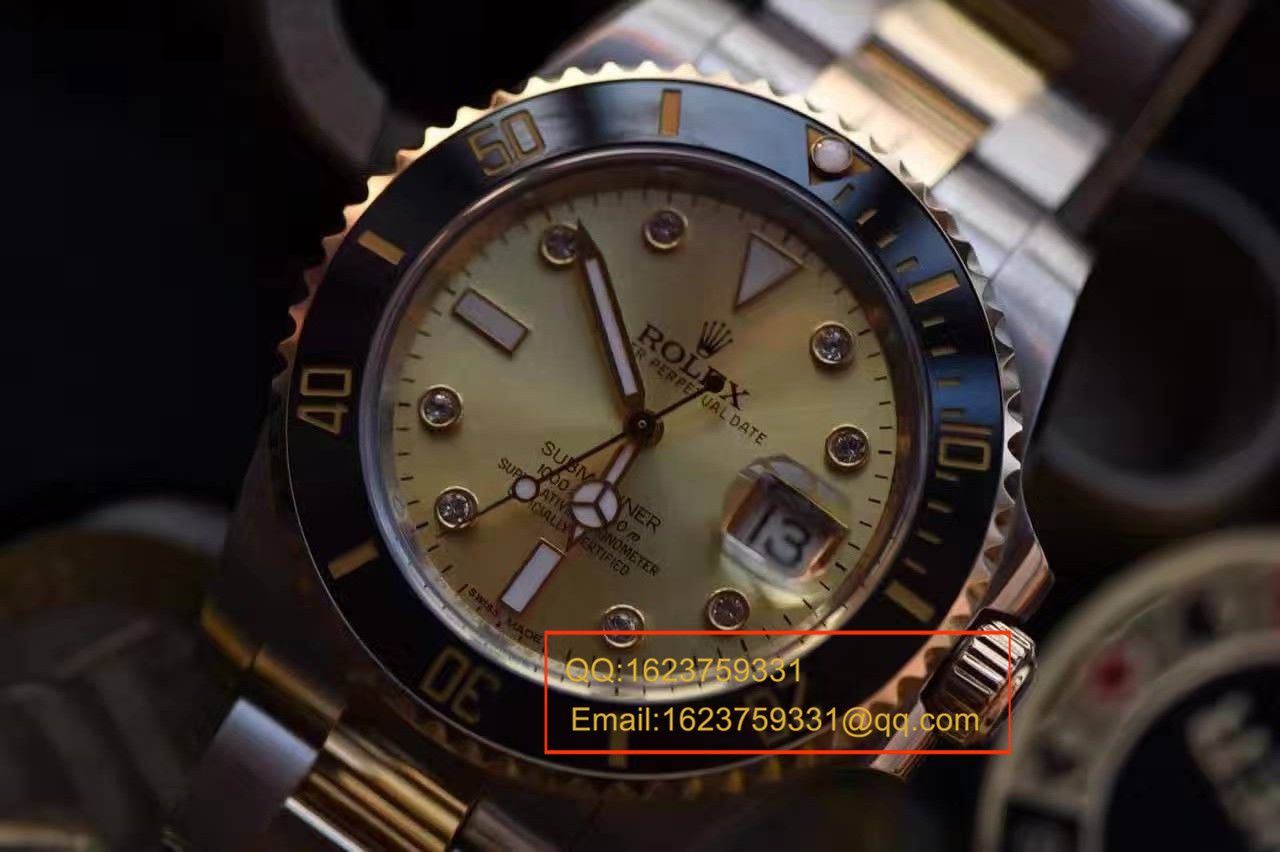 【NOOB Factory V7版 Perfect  High quality  Replica Watches 】 Rolex  Submariner 型系列116610LN金盘 wrist watches 《包真18K金版》 / RCF142