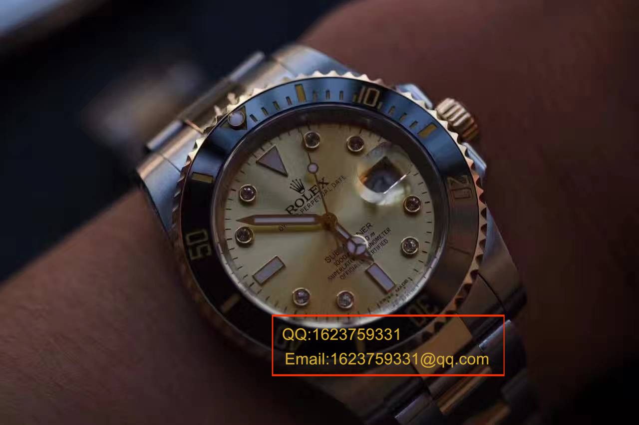 【NOOB Factory V7版 Perfect  High quality  Replica Watches 】 Rolex  Submariner 型系列116610LN金盘 wrist watches 《包真18K金版》 / RCF142