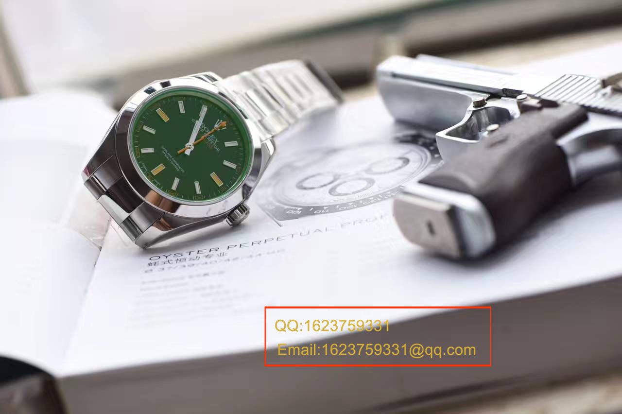 【N Factory  Perfect  High quality  Knockoff  Watches 】 Rolex 闪电闪电绿玻璃MILGAUSS 116400 最高版本 / RBA186