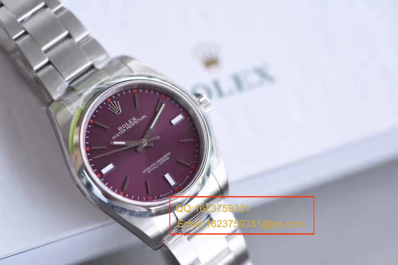 【JF Factory  top 1:1 Replica Copy  Watches 】 Rolex  oyster perpetual 动系列114300红葡萄色 wrist watches  / R151
