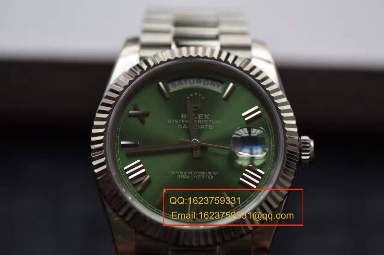 【独家视频测评EW Factory 1:1 top  Replica Watches 】 Rolex  Day-Date 型系列228239绿盘 wrist watches  / R111