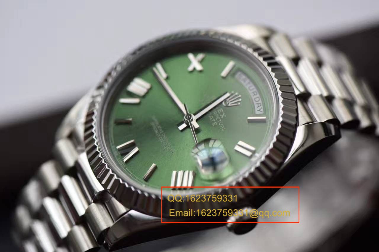 【独家视频测评EW Factory 1:1 top  Replica Watches 】 Rolex  Day-Date 型系列228239绿盘 wrist watches  / R111