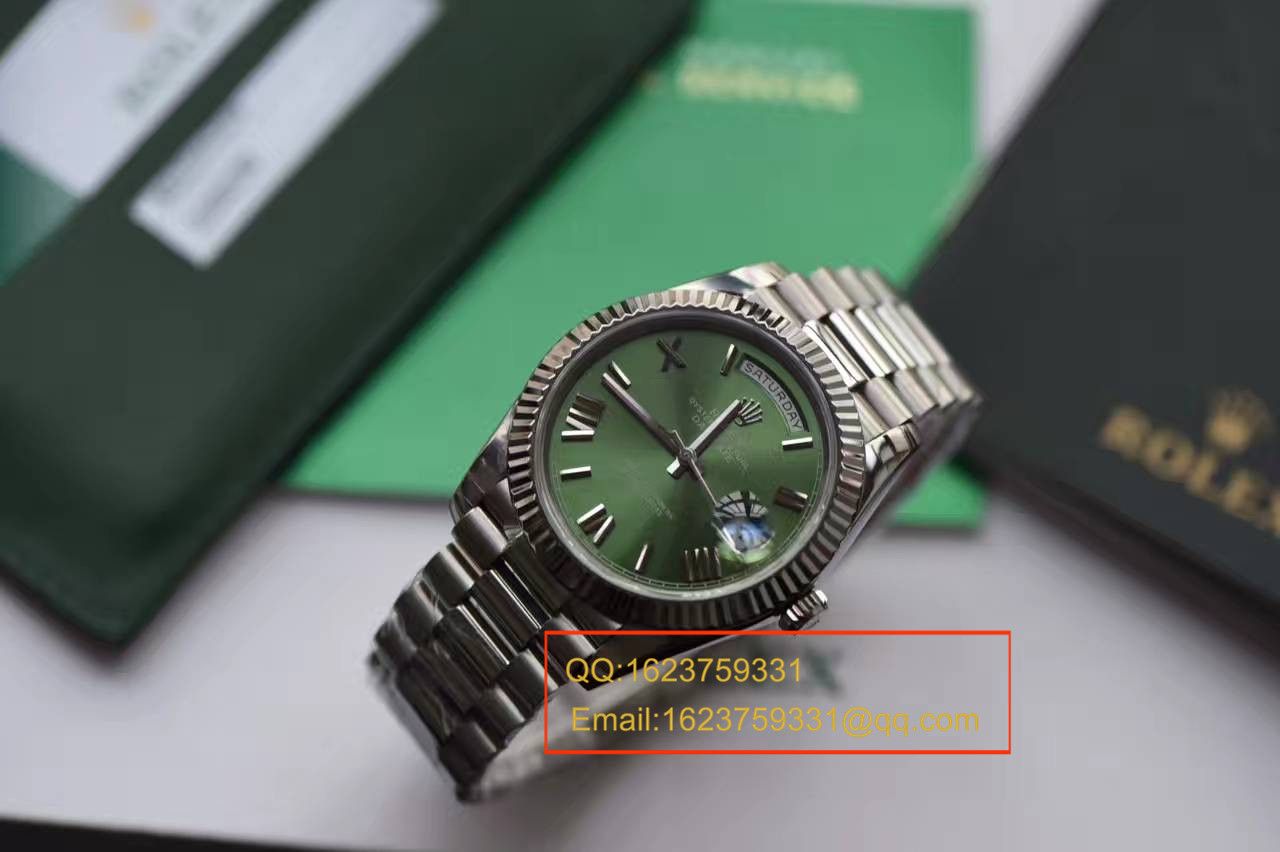 【独家视频测评EW Factory 1:1 top  Replica Watches 】 Rolex  Day-Date 型系列228239绿盘 wrist watches  / R111