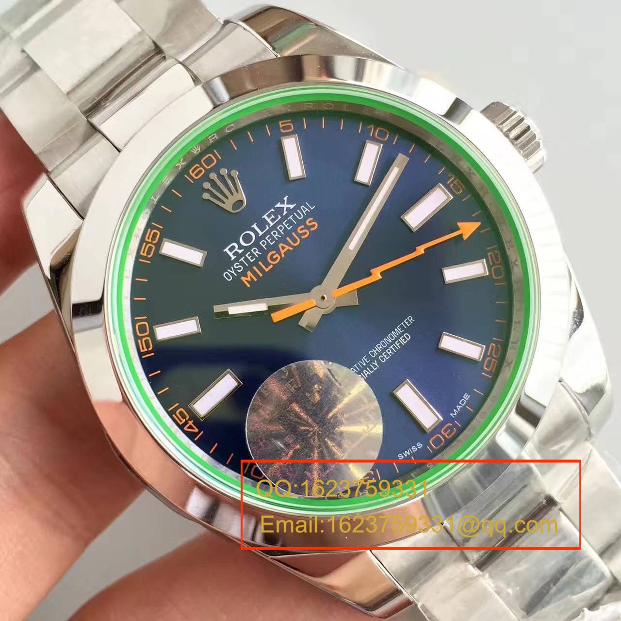 【JF Factory 1:1 Knockoff  Watches 】 Rolex MILGAUSS系列116400-GV-72400蓝盘 wrist watches 《蓝色闪电》 / R001