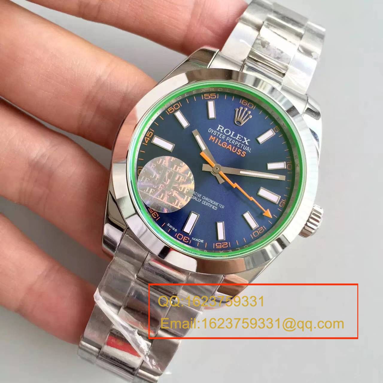 【JF Factory 1:1 Knockoff  Watches 】 Rolex MILGAUSS系列116400-GV-72400蓝盘 wrist watches 《蓝色闪电》 / R001