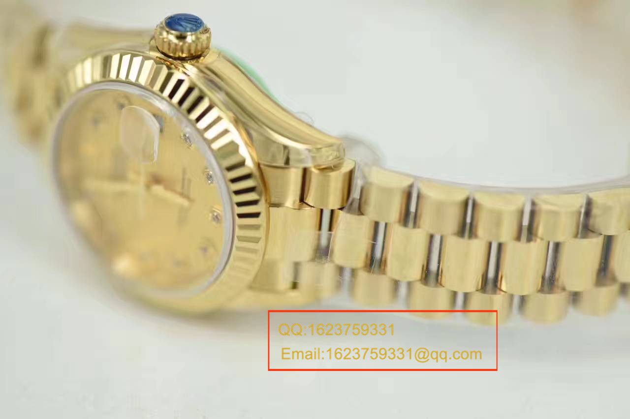 【SY Factory  Perfect  top  Replica Copy  Watches 】 Rolex 女装  Datejust 系列279178香槟色镶钻 wrist watches  / R185