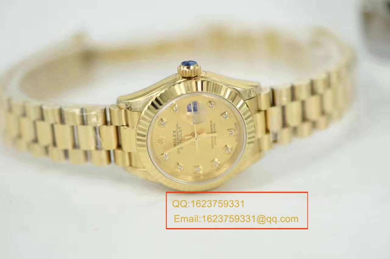 【SY Factory  Perfect  top  Replica Copy  Watches 】 Rolex 女装  Datejust 系列279178香槟色镶钻 wrist watches  / R185