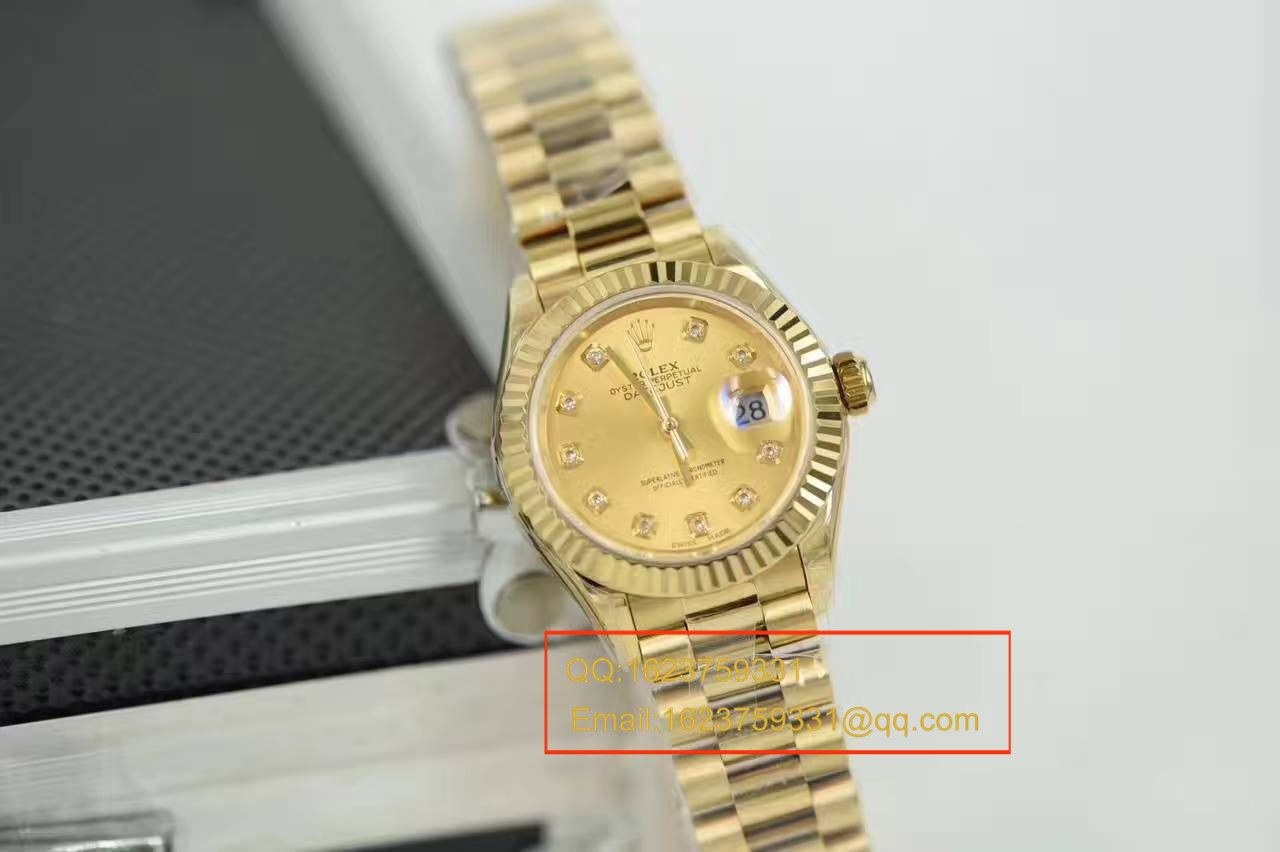 【SY Factory  Perfect  top  Replica Copy  Watches 】 Rolex 女装  Datejust 系列279178香槟色镶钻 wrist watches  / R185