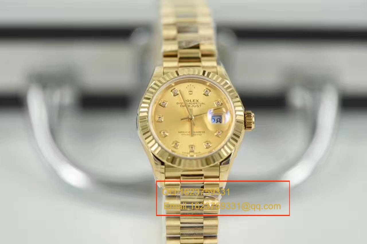 【SY Factory  Perfect  top  Replica Copy  Watches 】 Rolex 女装  Datejust 系列279178香槟色镶钻 wrist watches  / R185