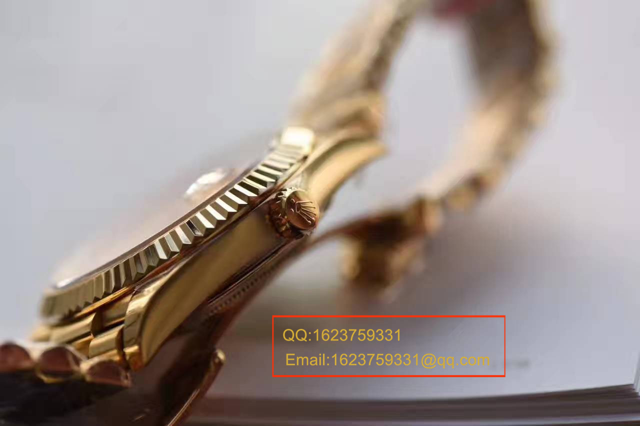 【台湾 Factory  Perfect  High quality  Knockoff  Watches 】 Rolex  Day-Date 型系列228238香槟色表盘钻钉 wrist watches  / RBA179