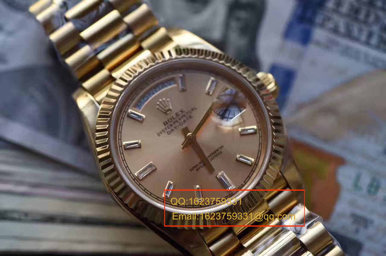 【台湾 Factory  Perfect  High quality  Knockoff  Watches 】 Rolex  Day-Date 型系列228238香槟色表盘钻钉 wrist watches  / RBA179