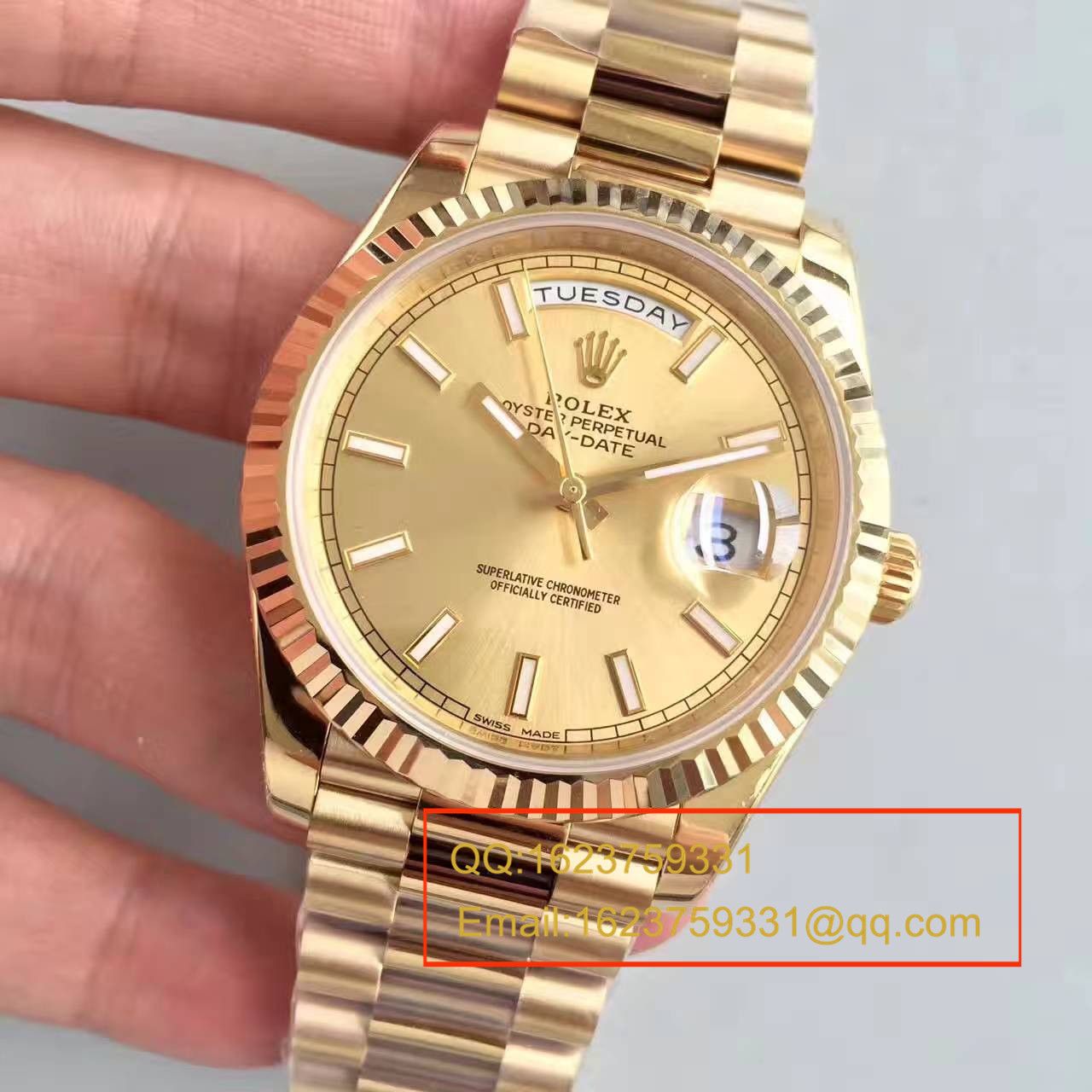 【N Factory  Perfect  Replica Copy  Watches 】 Rolex  Day-Date 型系列228238金盘 wrist watches  / RBE169