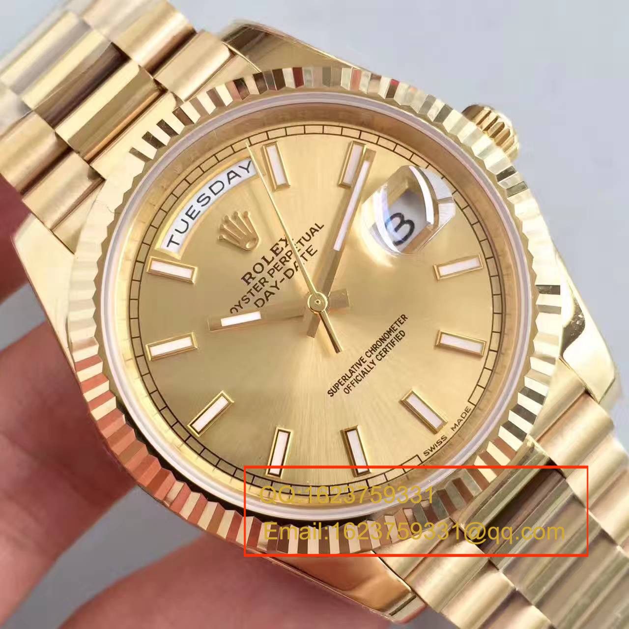 【N Factory  Perfect  Replica Copy  Watches 】 Rolex  Day-Date 型系列228238金盘 wrist watches  / RBE169