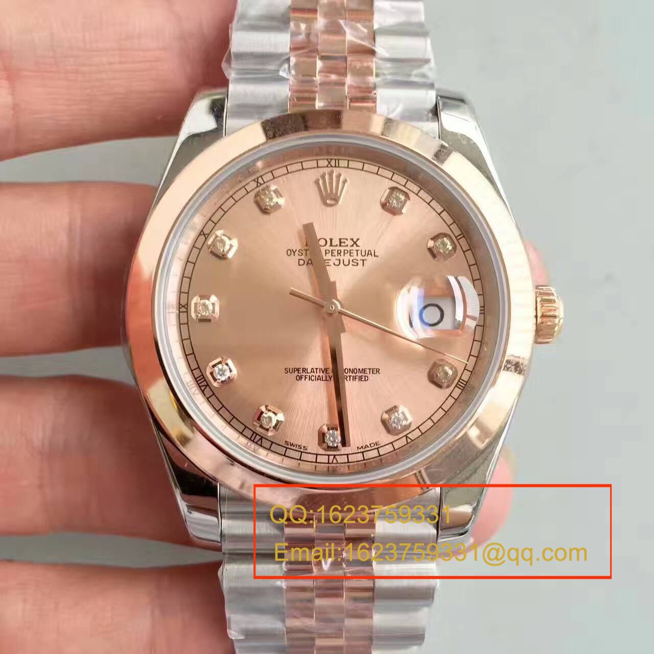 【NOOB Factory  Perfect  Replica Watches 】 Rolex   Datejust 系列126331粉盘镶钻 wrist watches  / R164