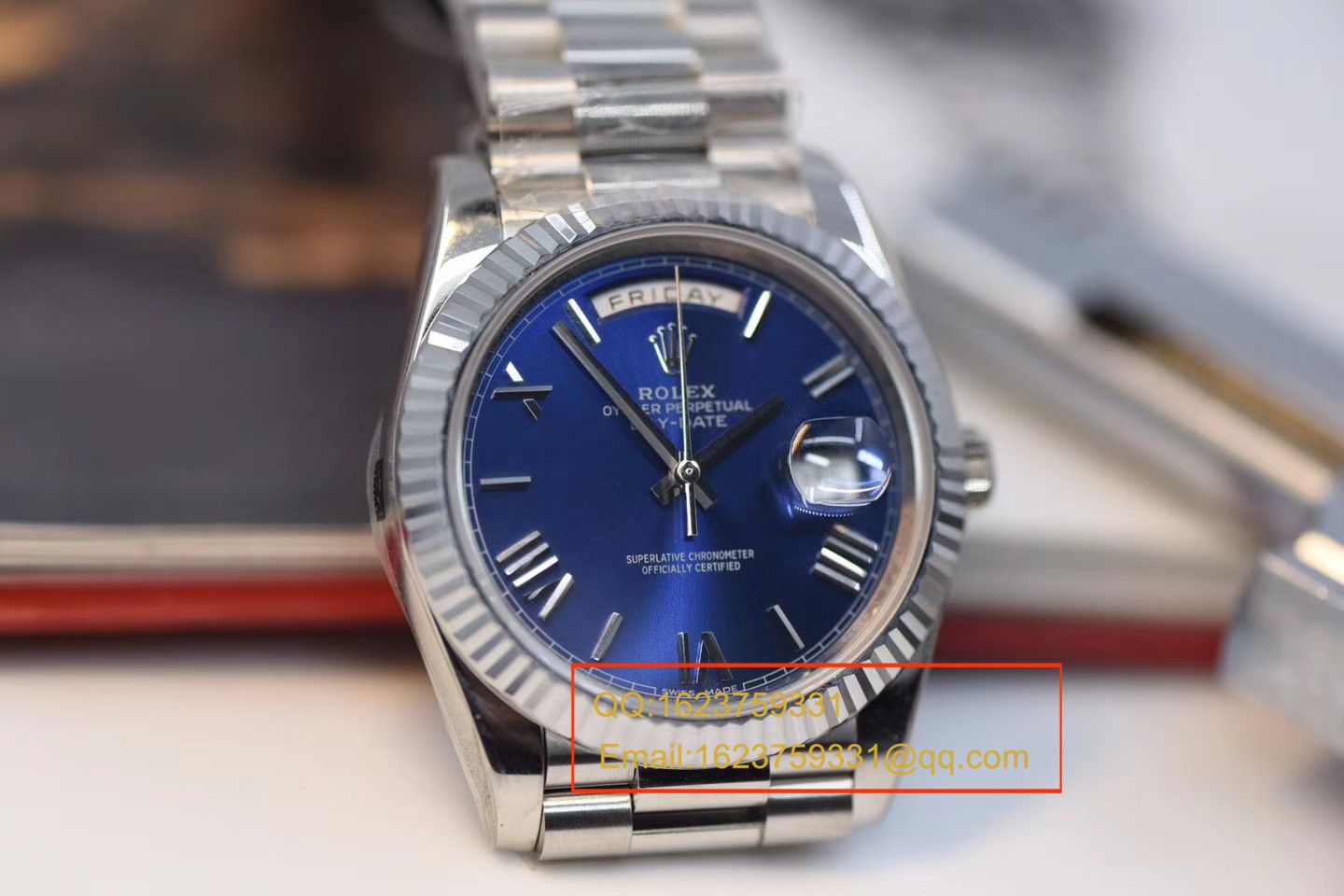 【 Video analysis NOOB Factory  Perfect  Replica 】 Rolex  Day-Date 型系列228239蓝盘男士机械 Watches  / RBE068