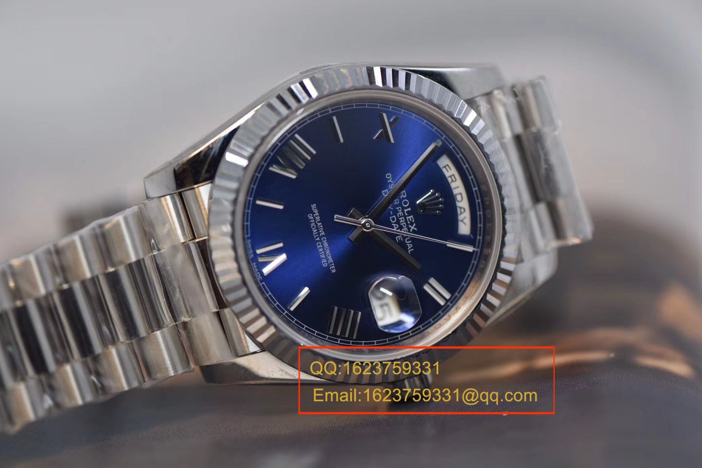 【 Video analysis NOOB Factory  Perfect  Replica 】 Rolex  Day-Date 型系列228239蓝盘男士机械 Watches  / RBE068