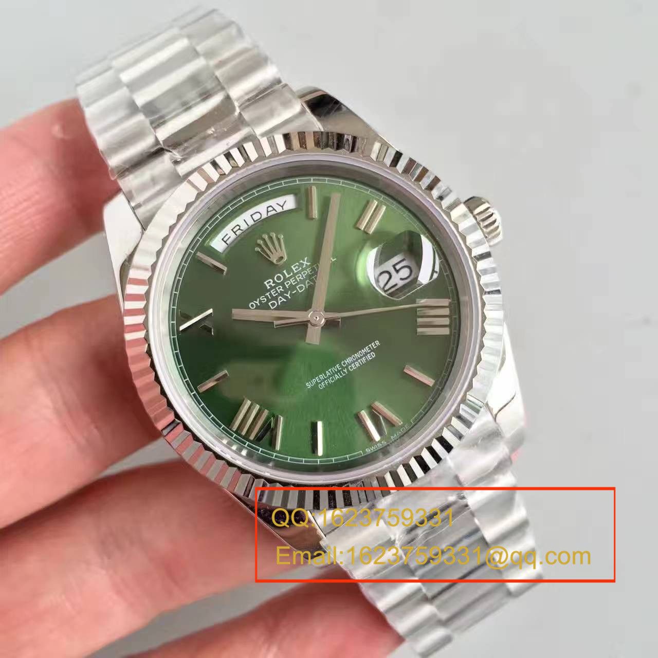 【N Factory  Perfect  High quality  Replica Watches 】 Rolex  Day-Date 型系列228239绿盘 wrist watches  / RBE065