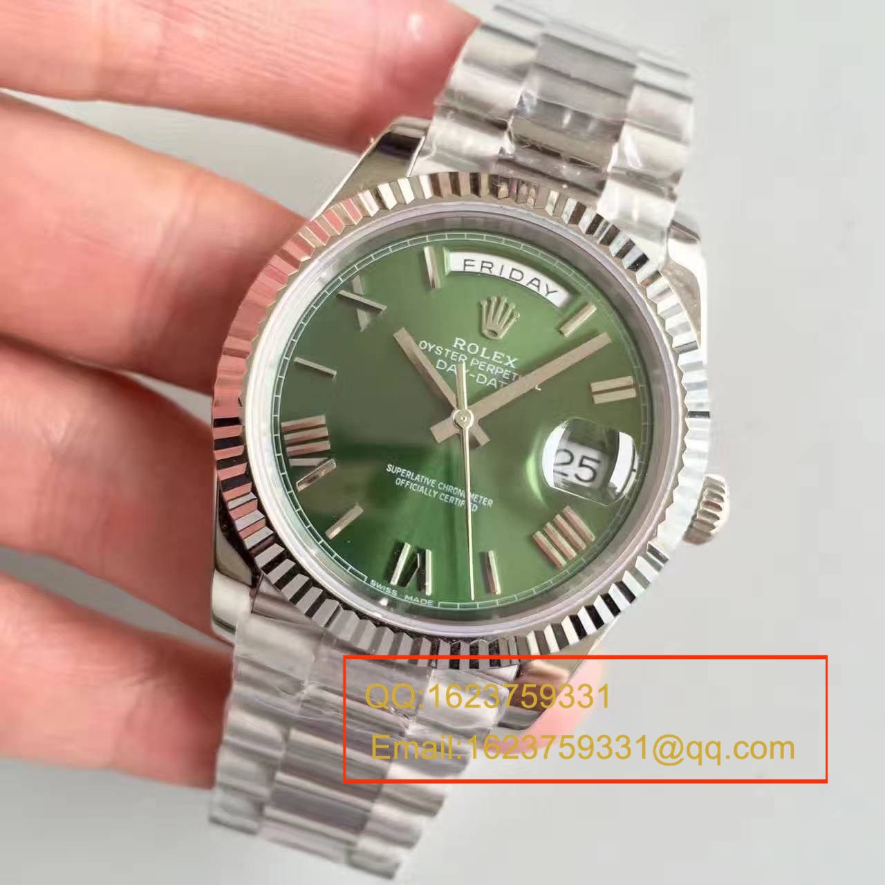 【N Factory  Perfect  High quality  Replica Watches 】 Rolex  Day-Date 型系列228239绿盘 wrist watches  / RBE065