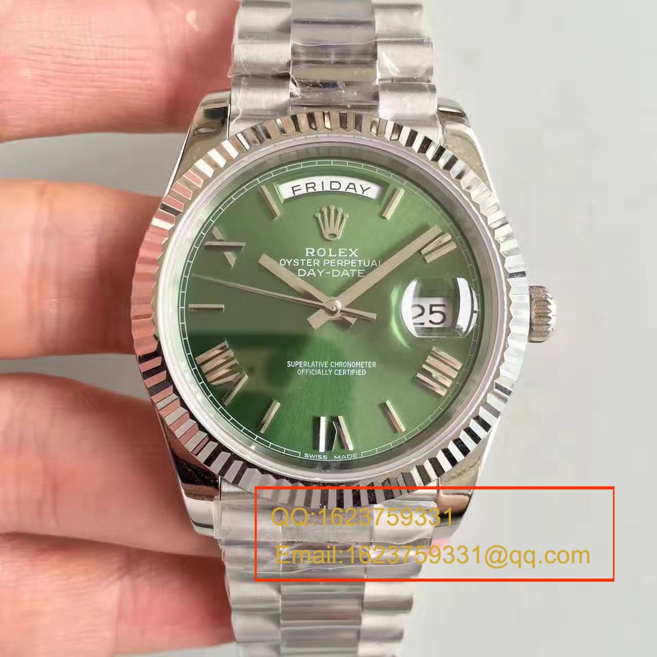 【N Factory  Perfect  High quality  Replica Watches 】 Rolex  Day-Date 型系列228239绿盘 wrist watches  / RBE065