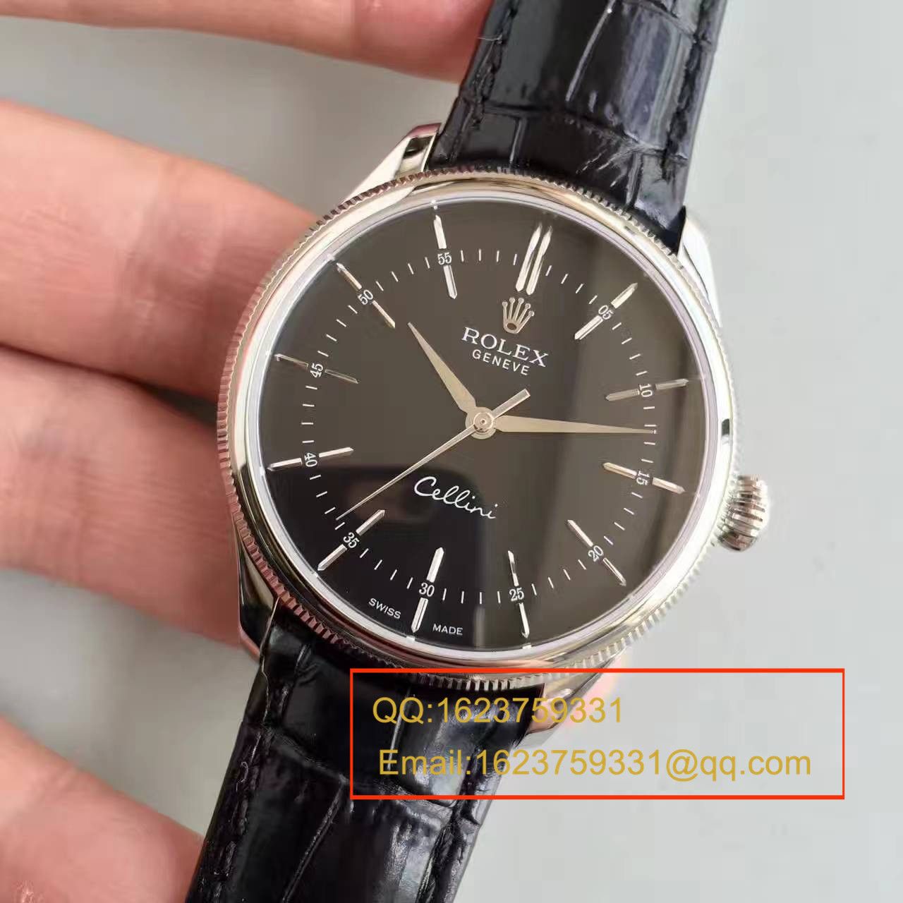 【MK Perfect  High quality  Replica Watches 】 Rolex 切利尼系列50509黑盘黑带机械 wrist watches  / R079