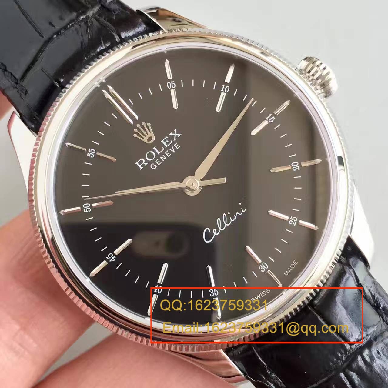 【MK Perfect  High quality  Replica Watches 】 Rolex 切利尼系列50509黑盘黑带机械 wrist watches  / R079
