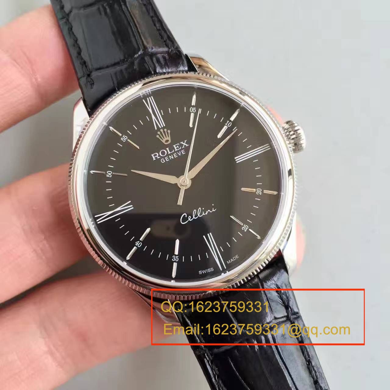 【MK Perfect  High quality  Replica Watches 】 Rolex 切利尼系列50509黑盘黑带机械 wrist watches  / R079
