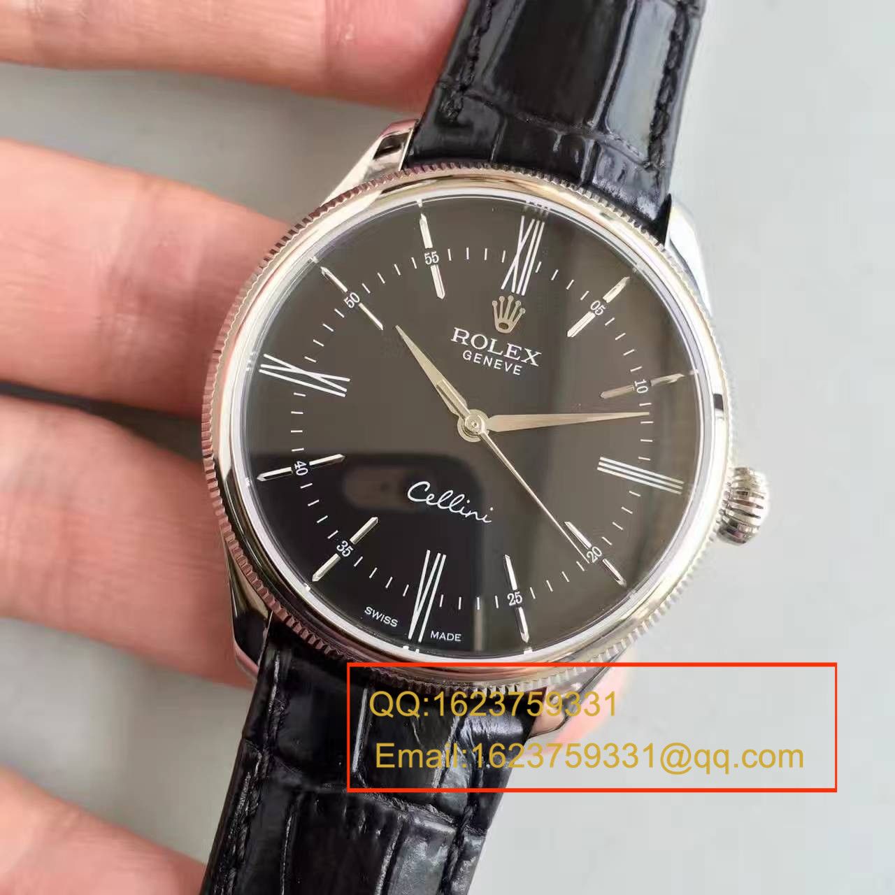 【MK Perfect  High quality  Replica Watches 】 Rolex 切利尼系列50509黑盘黑带机械 wrist watches  / R079