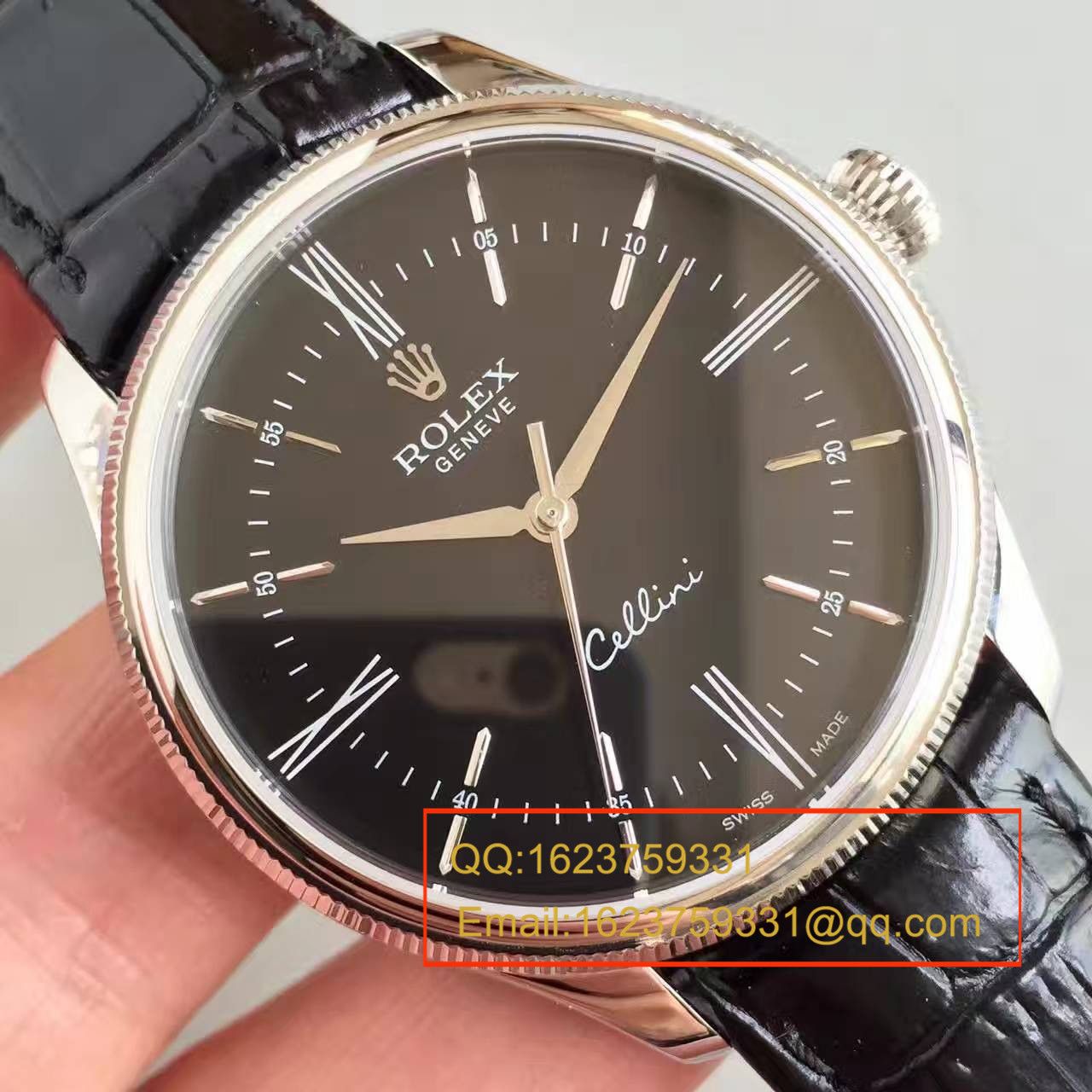 【MK Perfect  High quality  Replica Watches 】 Rolex 切利尼系列50509黑盘黑带机械 wrist watches  / R079