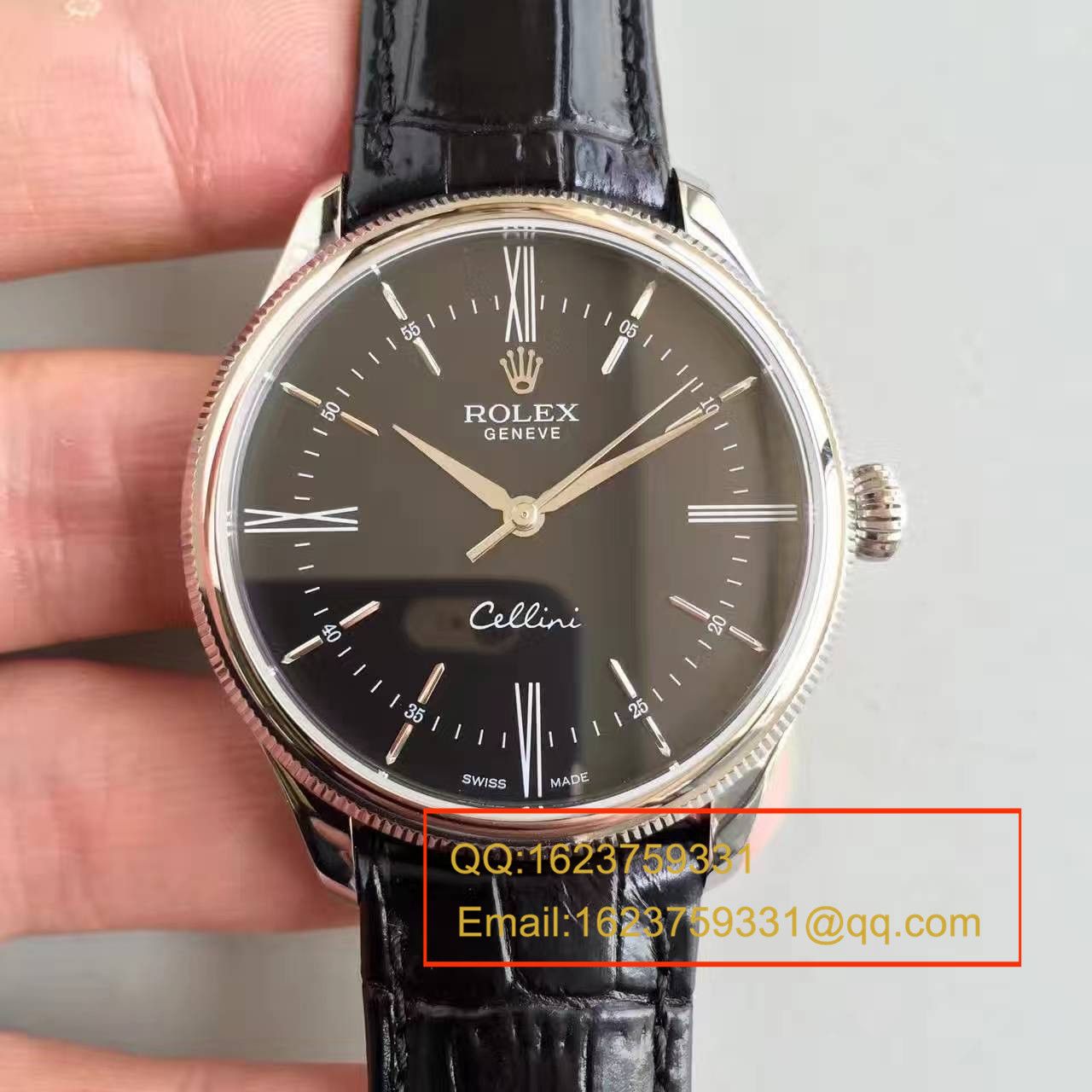 【MK Perfect  High quality  Replica Watches 】 Rolex 切利尼系列50509黑盘黑带机械 wrist watches  / R079