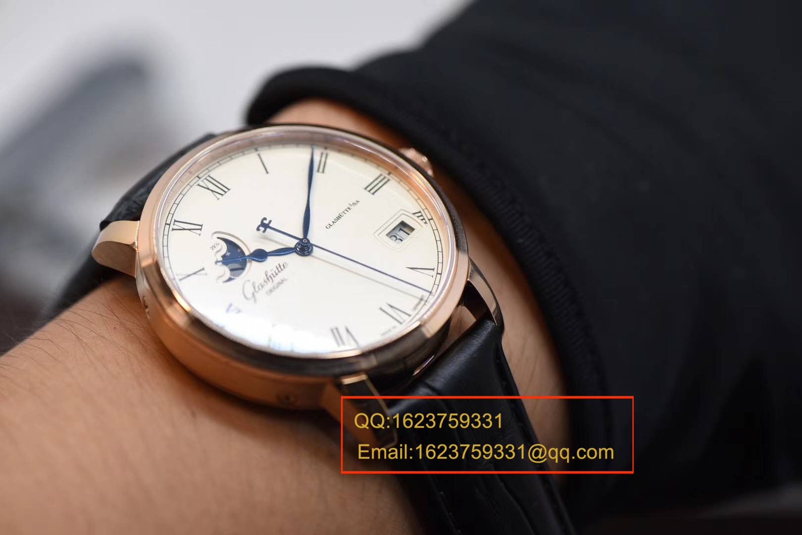 【GF Perfect  High quality  Replica Watches 】glashuette original原创精髓议员大日历月相 wrist watches 系列 100-04-32-15-04 wrist watches  / GLABA013