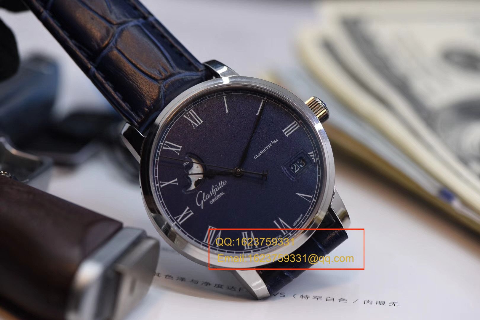 【GF Perfect  top  Replica Copy  Watches 】glashuette original原创精髓议员大日历月相系列100-04-05-12-30 wrist watches  / GLAB016