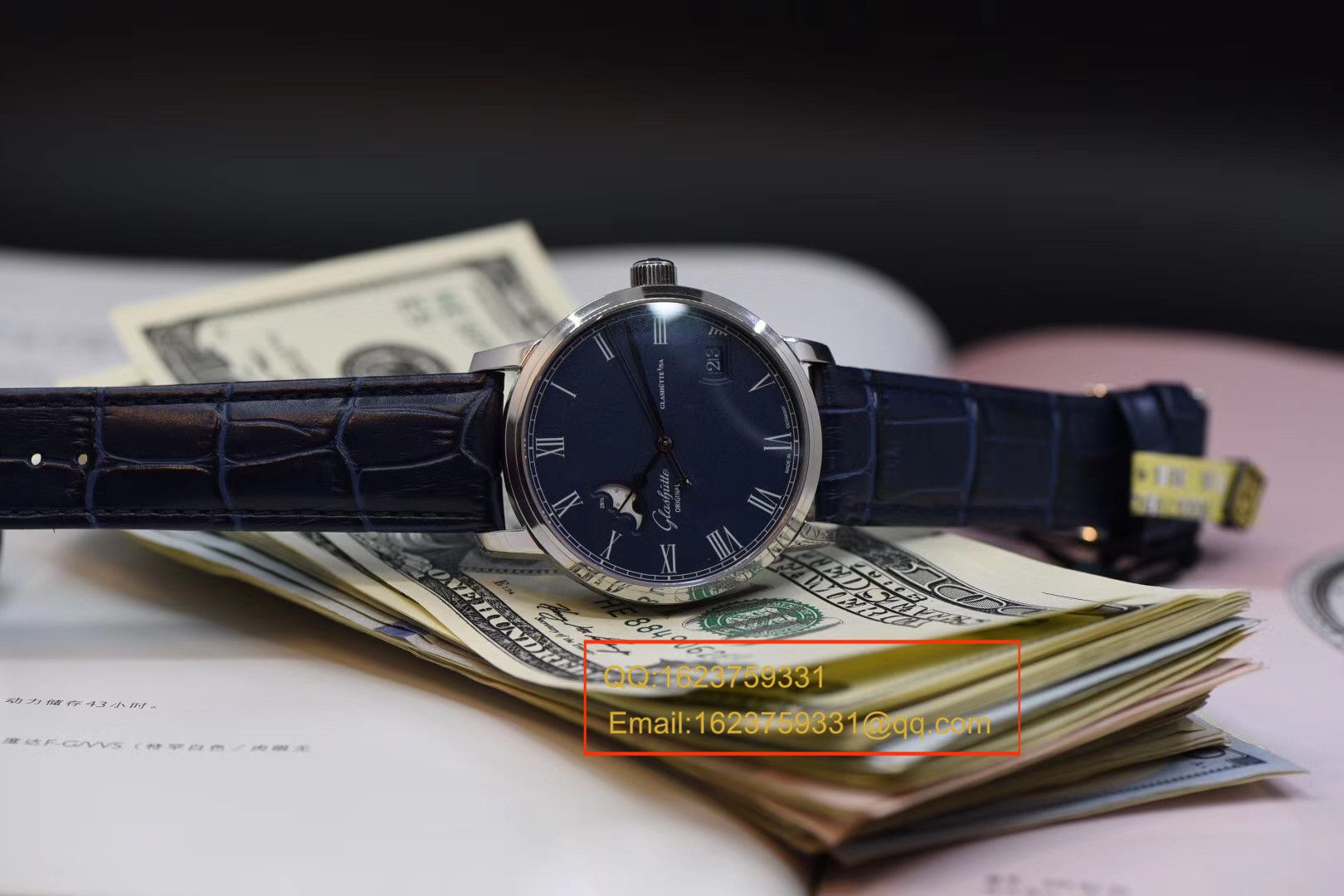 【GF Perfect  top  Replica Copy  Watches 】glashuette original原创精髓议员大日历月相系列100-04-05-12-30 wrist watches  / GLAB016